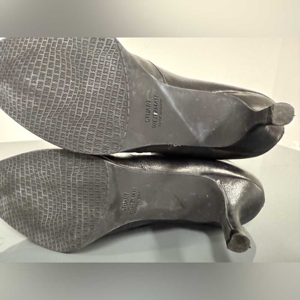 Stuart Weitzman Kitten Heel Boots Black Leather Booties EU 39 - Picture 7 of 10